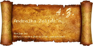 Andrejka Zoltán névjegykártya